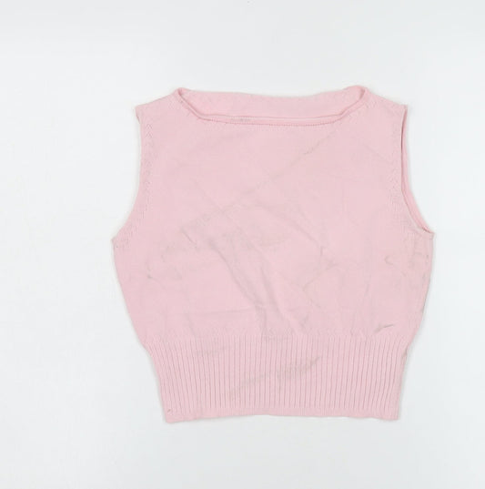 Karen Millen Women's Pink Sleeveless Vest Jumper
