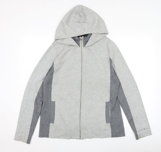 Rachel Zoe Women's Grey Hooded Jacket L