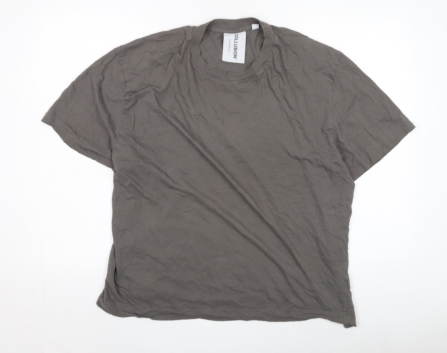 Collusion Men's 2XL Grey Crew Neck T-Shirt