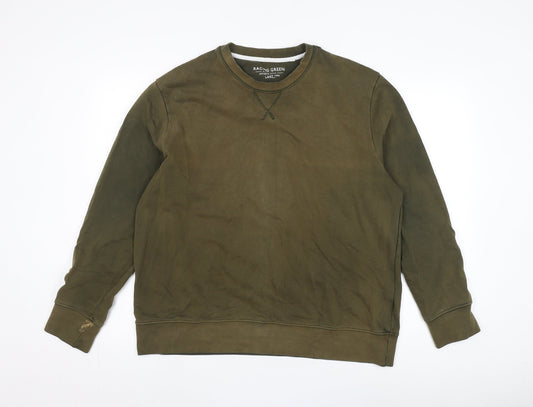 Racing Green Men's Green Pullover Sweatshirt Large