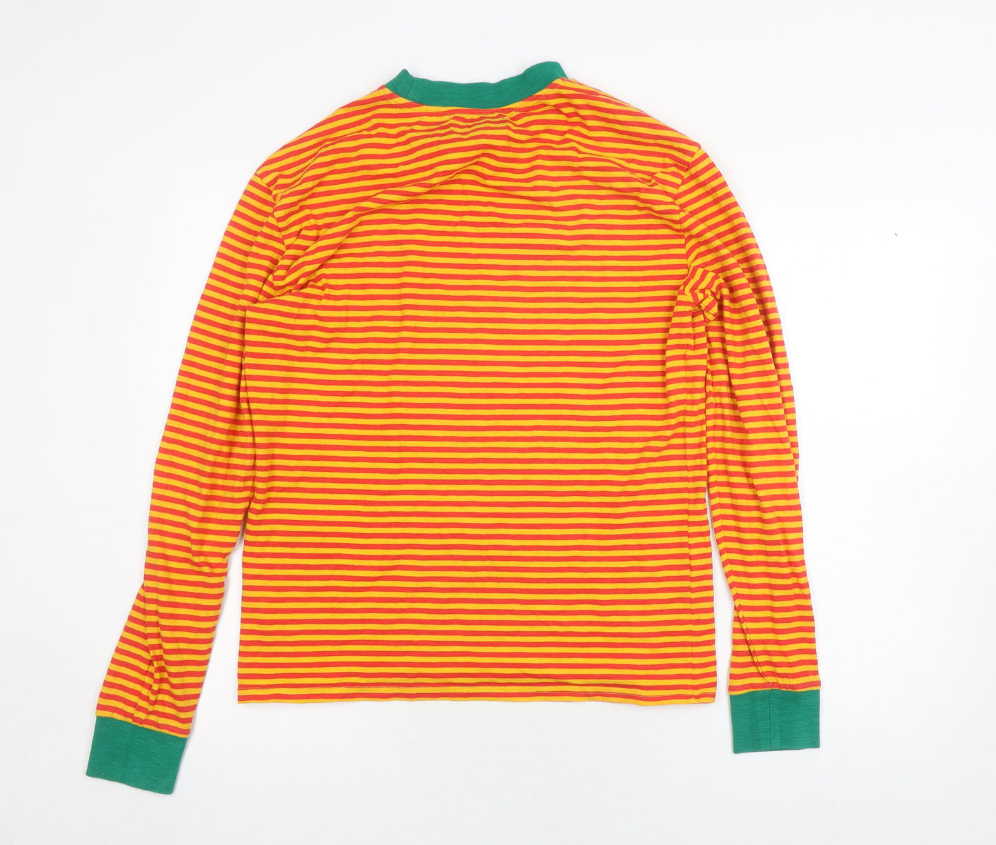 Guess Unisex Adults Orange Striped XS Pullover Long Sleeve