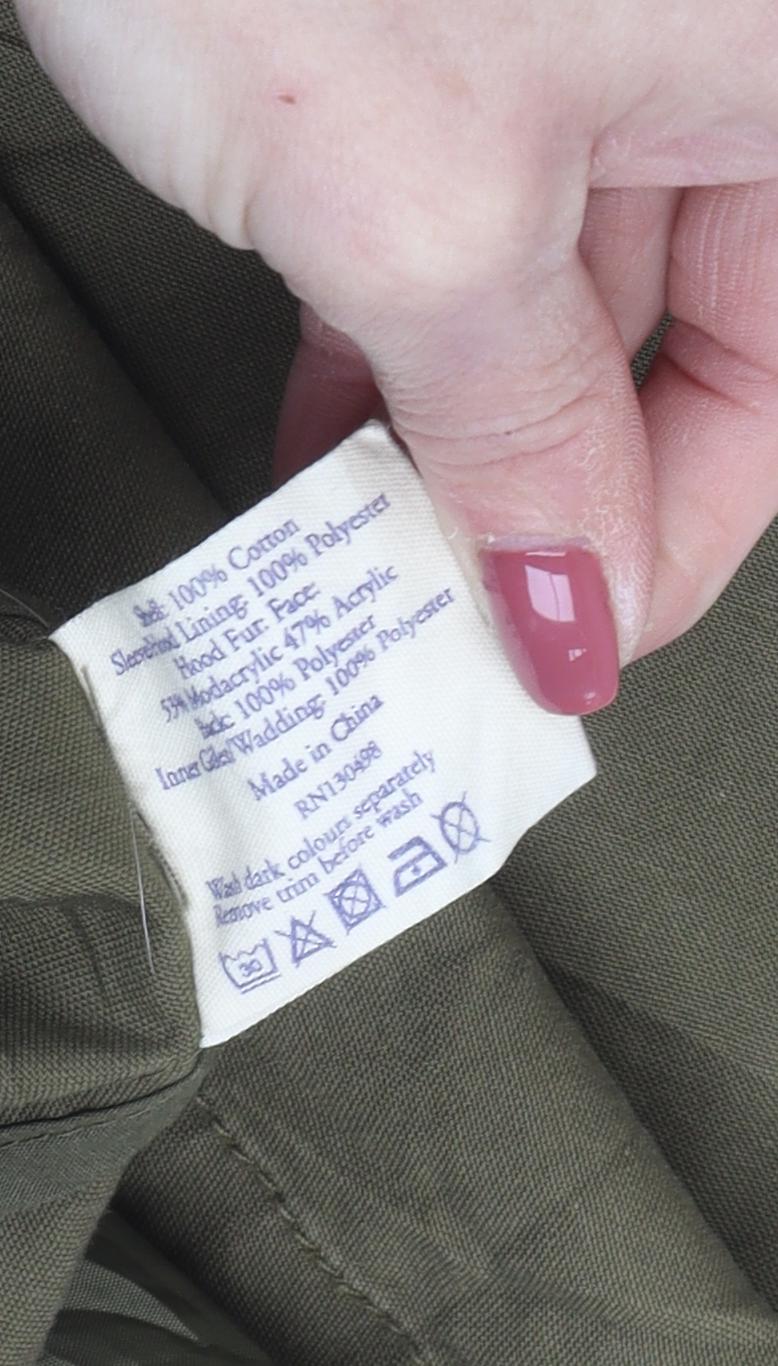Jack Wills Women's Green Parka Jacket, Size 8