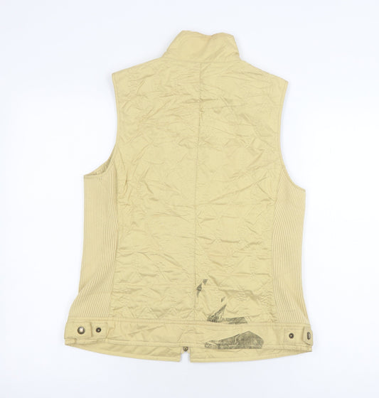 Golfino Women's Beige Waistcoat Size 12, Zipped Pockets
