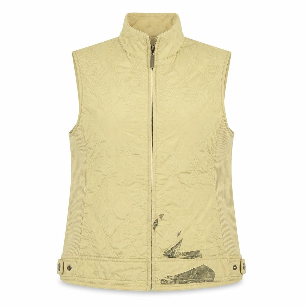 Golfino Women's Beige Waistcoat Size 12, Zipped Pockets
