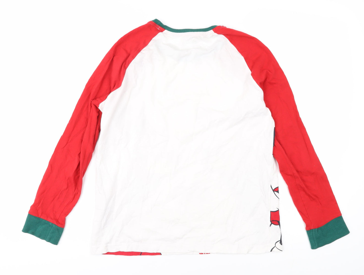 Disney Christmas T-Shirt Unisex Red White Size 8-10