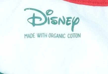 Disney Christmas T-Shirt Unisex Red White Size 8-10