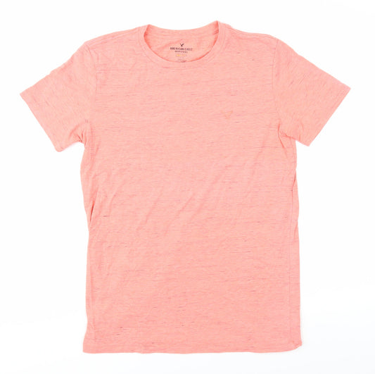 American Eagle Women's Pink Basic T-Shirt, S, Crew Neck