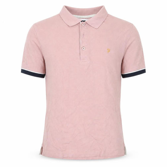 Farah Men's Pink Polo Shirt, Size S, Short Sleeve