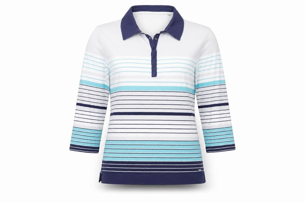 Honor Millburn Unisex White Striped Polo, Size S