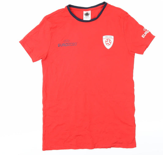 UEFA Men's Red Euro 2020 T-Shirt Size M Crew Neck