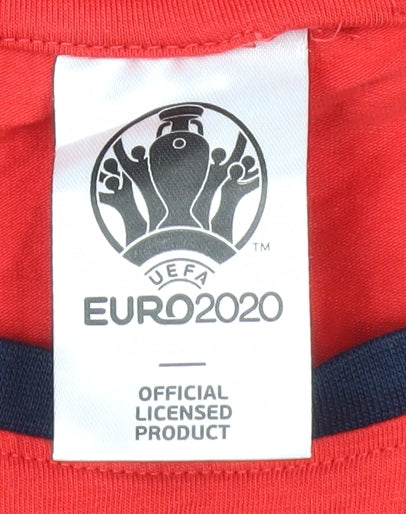 UEFA Men's Red Euro 2020 T-Shirt Size M Crew Neck