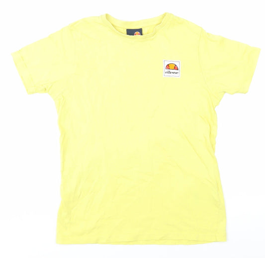 Ellesse Boys Yellow T-Shirt, Size 10-11, Short Sleeve, Logo Accent