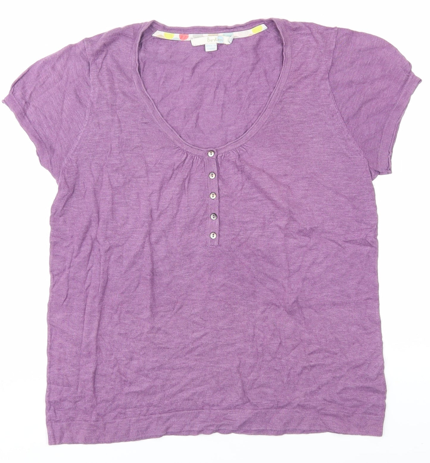 Boden Women's Purple Basic T-Shirt, Size 2, Lightweight