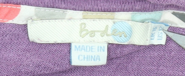 Boden Women's Purple Basic T-Shirt, Size 2, Lightweight