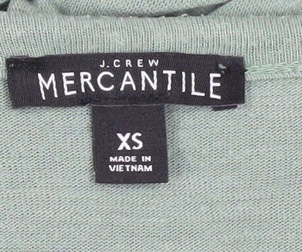 J.Crew Women's Green XS V-Neck Long Sleeve Tee