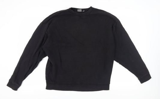 ASOS Unisex Black Pullover Sweatshirt, M, Crew Neck