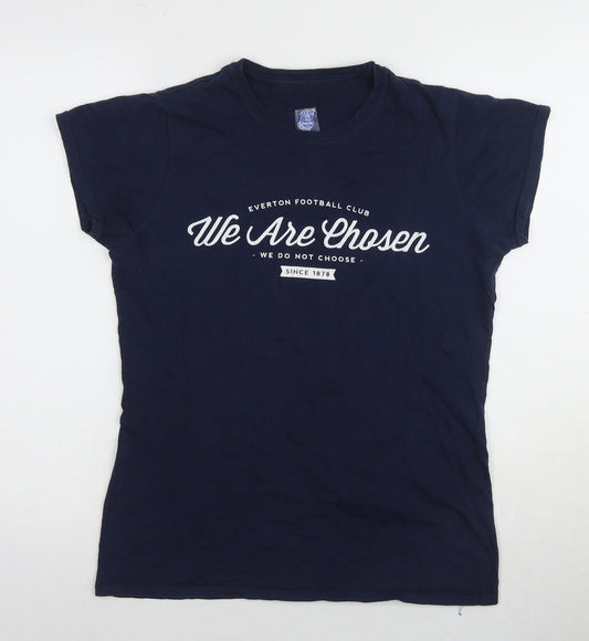 Everton Women's Blue T-Shirt, Size 14, Short Sleeve, Casual