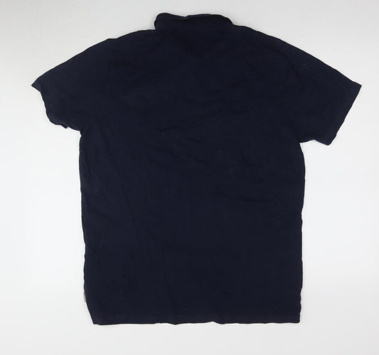 Lee Cooper Men's Blue Polo Shirt L Short Sleeve Cotton