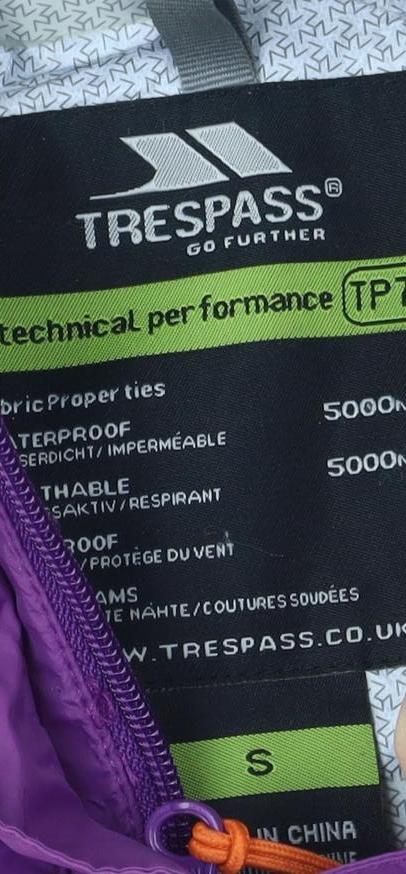 Trespass Women's Purple Waterproof Parka Jacket Size S