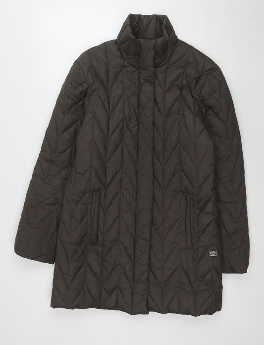 Sergio Tacchini Women's Brown Quilted Jacket, Size 16