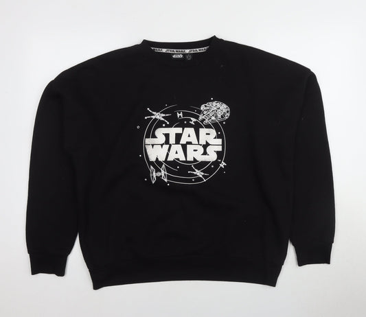 Unisex Adults UK S Regular Star Wars Black Pullover Sweatshirt