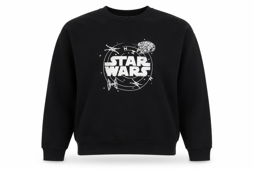 Unisex Adults UK S Regular Star Wars Black Pullover Sweatshirt