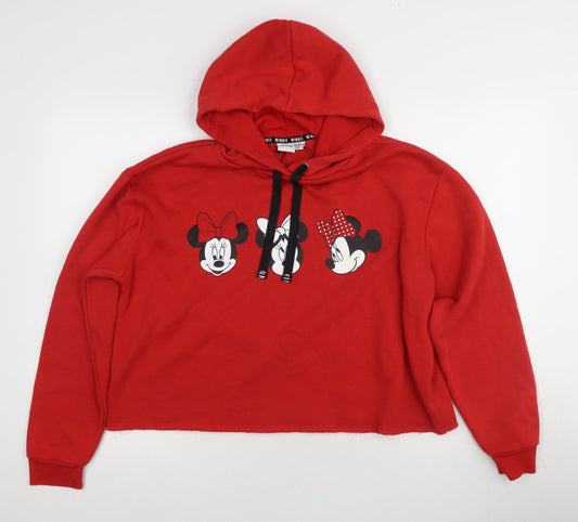 Disney Women's Red Pullover Hoodie L