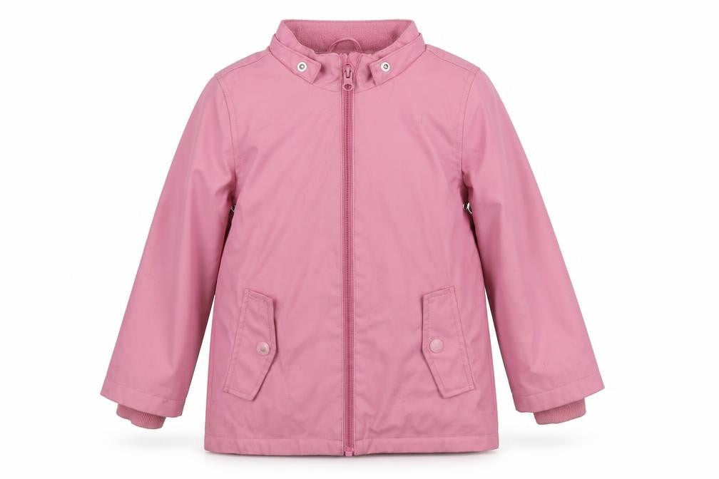 Front view of Lilly & Dan girls’ pink basic jacket 3-4 years