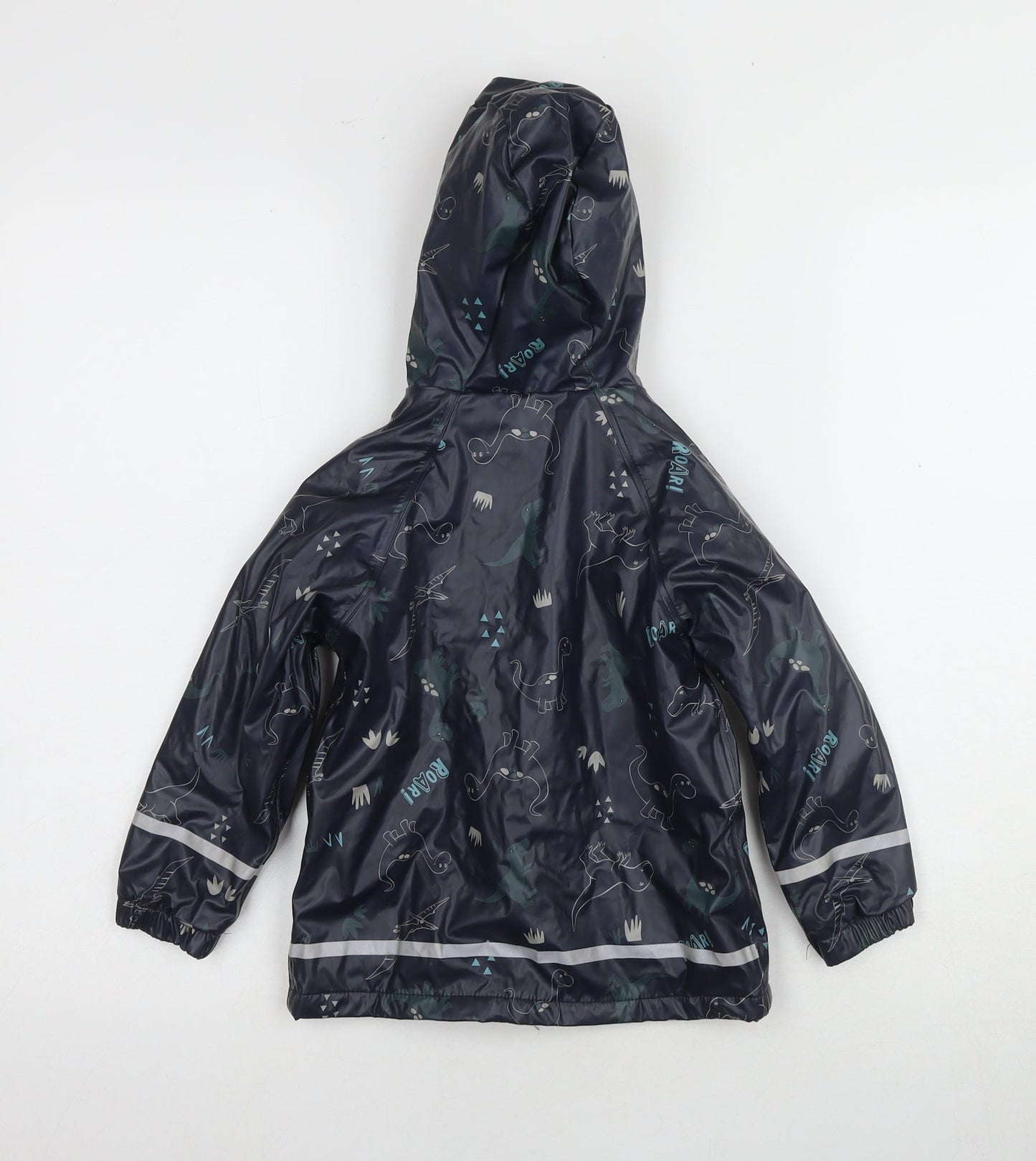 Lupilu Boys Black Dinosaur Rain Jacket 2-3 Years Hooded Reflective