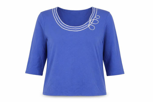 Womens UK Size 14 Alex & Co. Blue Viscose Blend Blouse