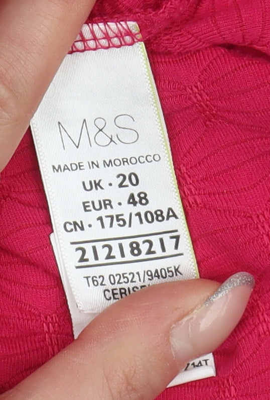 Marks and Spencer Women's Red Basic T-Shirt UK 20