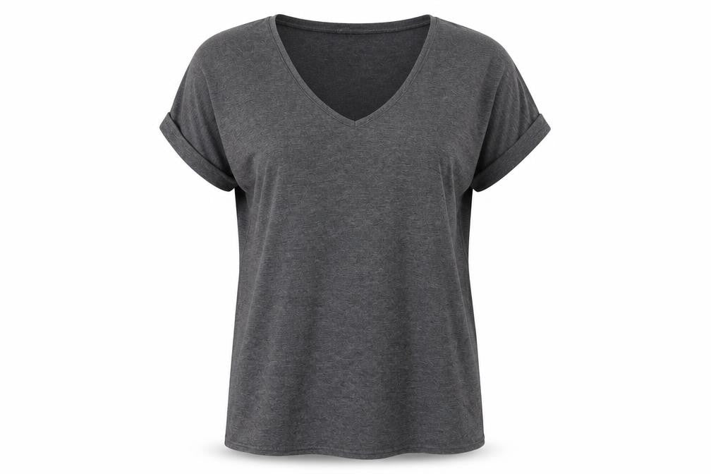 Front view of I Saw It First Grey V-Neck Women's T-Shirt, size 10