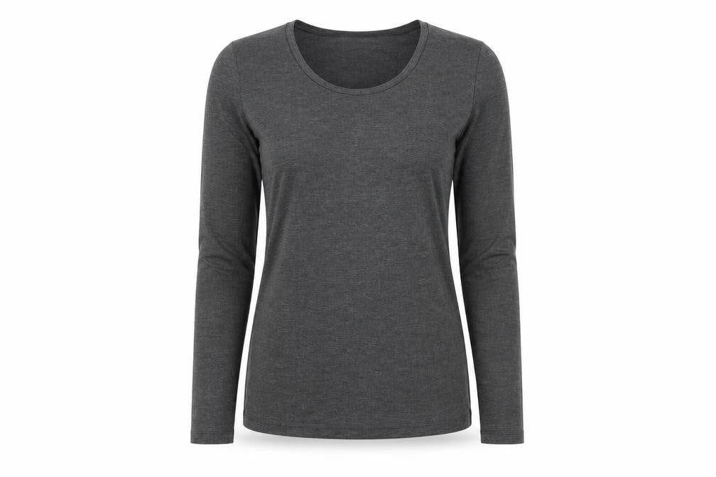 Front view of Marks & Spencer Black Long Sleeve Basic T-Shirt