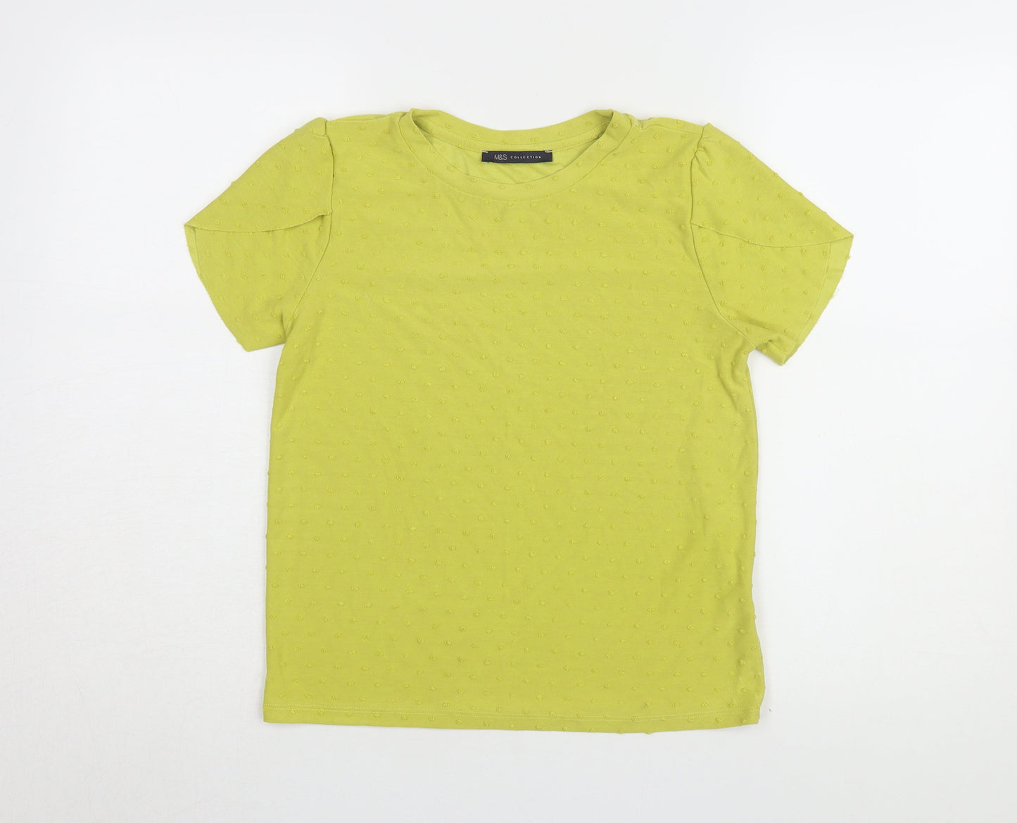 Marks and Spencer Women's Green Basic T-Shirt Size 10