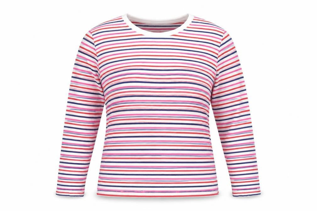 Marks and Spencer Women's Multicoloured Striped T-Shirt