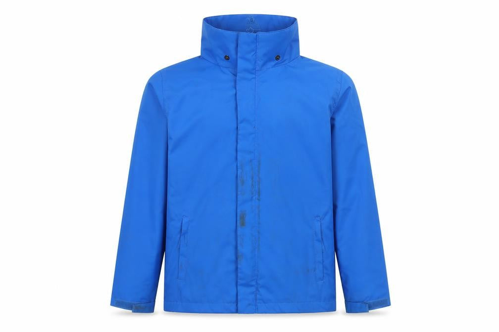 Front view of Mountain Warehouse boys’ blue water resistant jacket 9-10 years