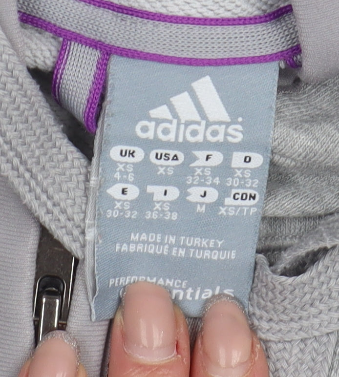 Adidas Women's Grey XS Full Zip Hoodie