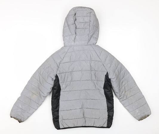 Sonneti Boys Grey Puffer Jacket, 8-10 Years, Hooded, Lined