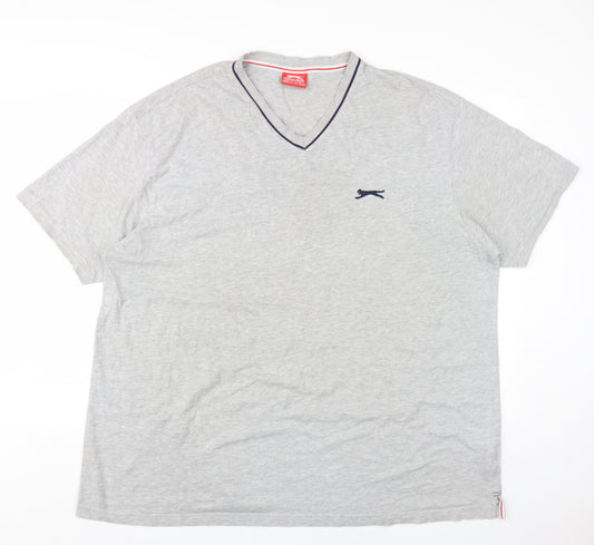 Slazenger Men's Grey V-Neck T-Shirt 4XL