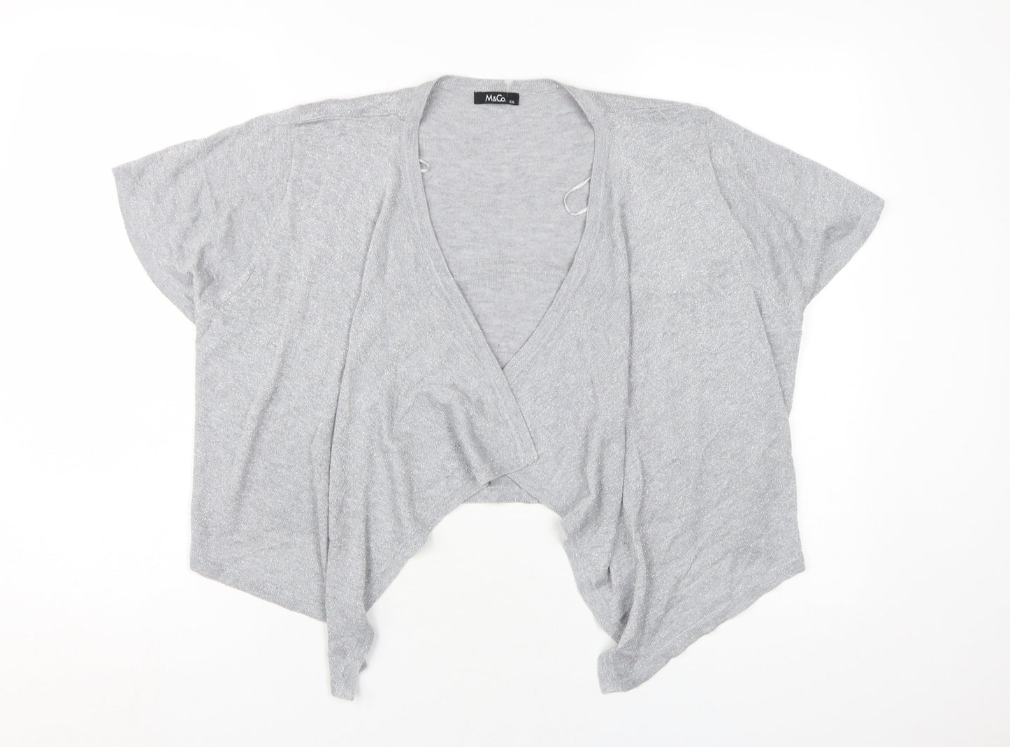 M&Co Women's Grey V-Neck Cardigan 2XL, Casual Style