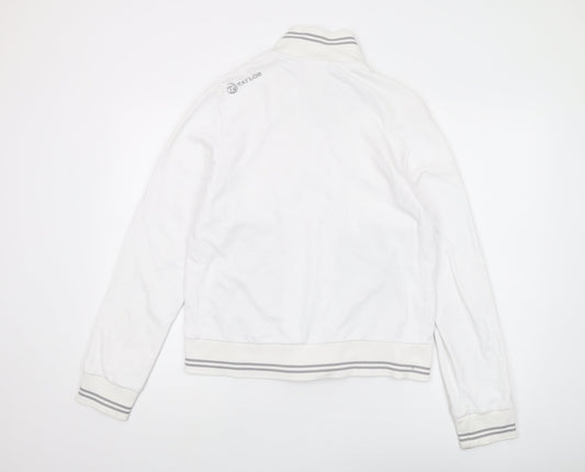 Taylor Full Zip Men's White Hoodie - Small, Mock Neck
