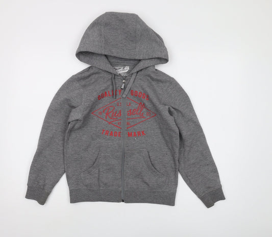 Russell Athletic Boys Grey Full Zip Hoodie 10 Years