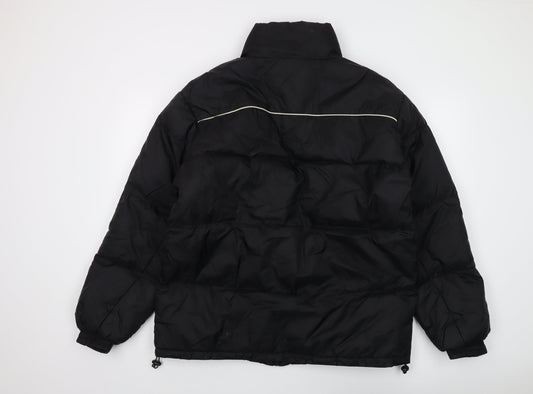 Fila Men's Black Puffer Jacket M Full Zip Lined Sports