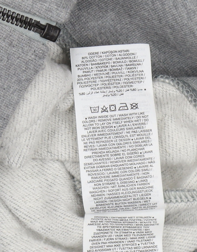 Nike Men's Grey Full Zip Hoodie XS with Hood & Logo