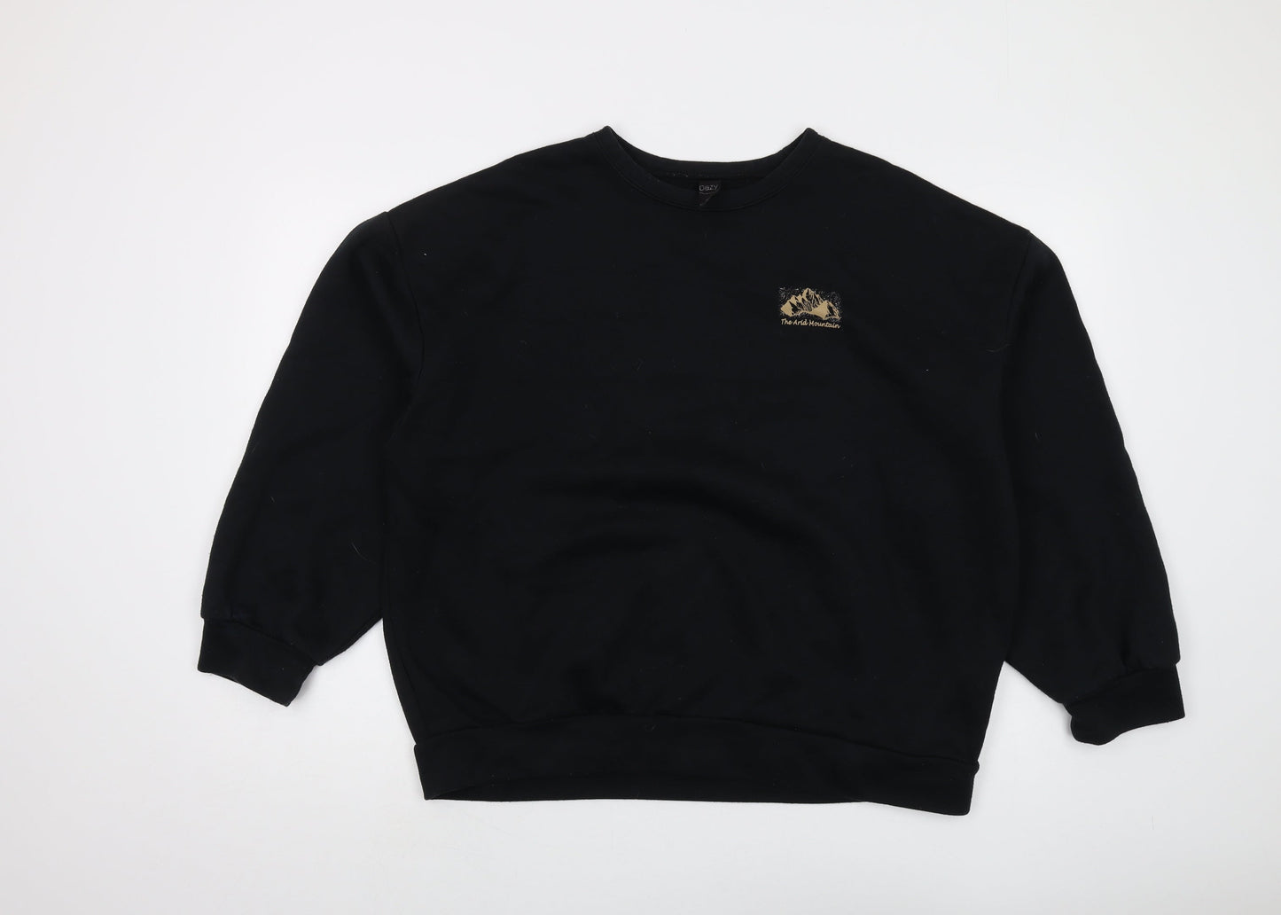 Dazy Unisex Black Graphic Print Pullover Sweatshirt M