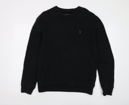 AllSaints Men's Black XS Crew Neck Sweatshirt