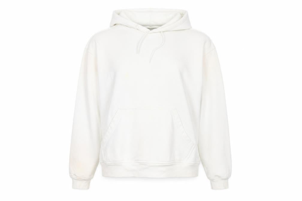 Front view of Fila Women's White XL Pullover Hoodie with Pockets