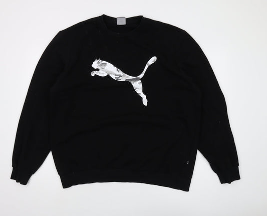 Puma Men's Black XL Pullover Sweatshirt - Graphic Logo Design