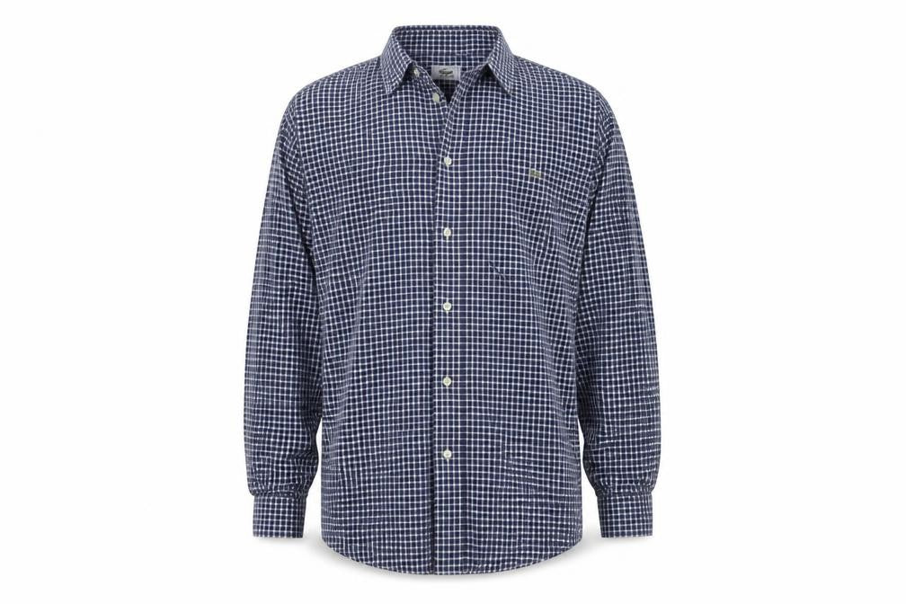Lacoste Men's Blue Check Button-Up Shirt 14