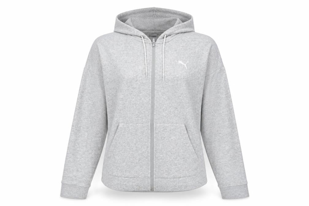 Unisex Adults UK XL Regular PUMA Grey Full Zip Hoodie